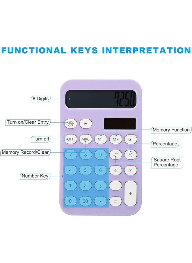 Generic - Desk Calculator, Standard Calculator with 12 Digit Large LCD Display, Cute Calculator with Desktop Dual Power Battery and Solar, Aesthetic Calculator for Office, School and Home Use - Image 1