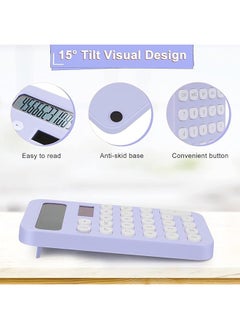 Generic Desk Calculator, Standard Calculator with 12 Digit Large LCD Display, Cute Calculator with Desktop Dual Power Battery and Solar, Aesthetic Calculator for Office, School and Home Use  - Image 4