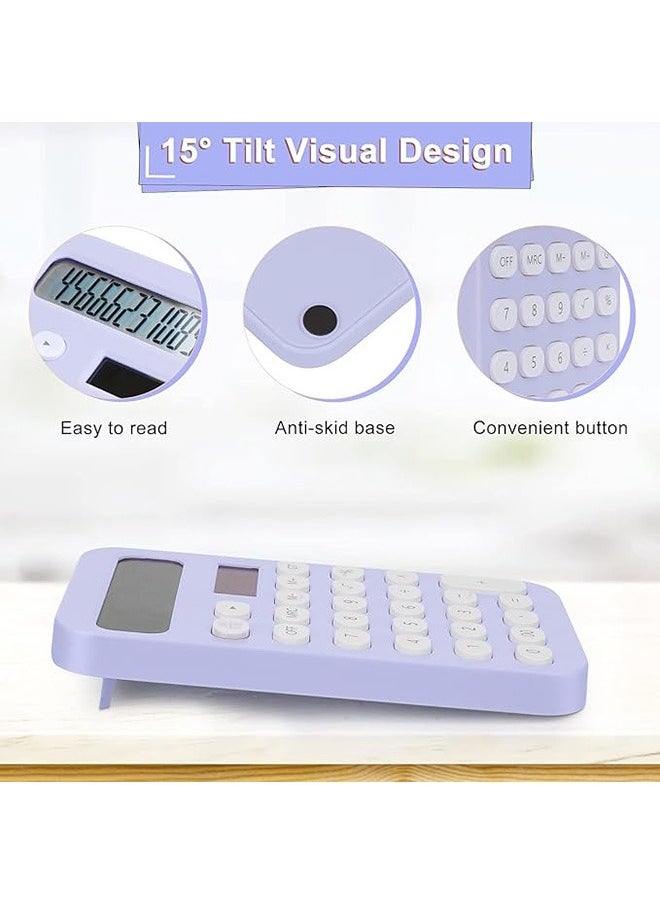 Generic - Desk Calculator, Standard Calculator with 12 Digit Large LCD Display, Cute Calculator with Desktop Dual Power Battery and Solar, Aesthetic Calculator for Office, School and Home Use - Image 1