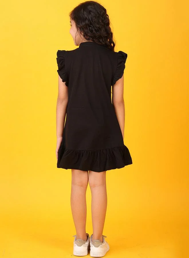 Anthrilo Anthrilo Glitter Heart Detail Flutter Sleeves Dress