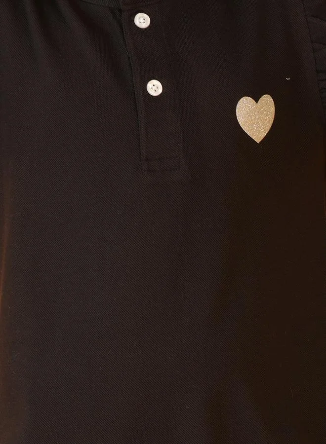 Anthrilo Anthrilo Glitter Heart Detail Flutter Sleeves Dress