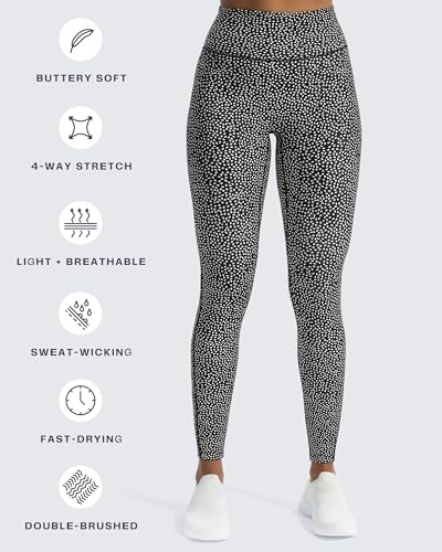 Aoxjox High Waisted Workout Leggings for Women Trinity Yoga Pants 26.5" (Blackness Dot Print, Large) - Image 5