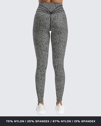 Aoxjox High Waisted Workout Leggings for Women Trinity Yoga Pants 26.5" (Blackness Dot Print, Large) - Image 4