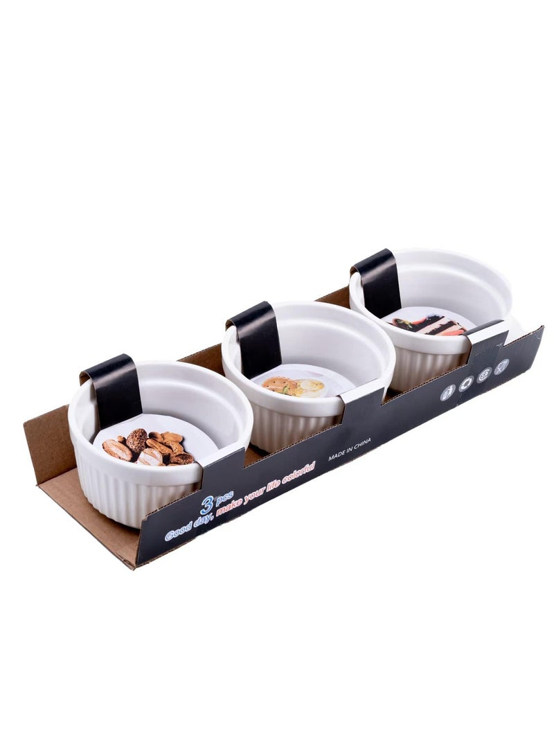 Ceramic Ramekin Set - 3 Elegant Baking and Serving Pieces, 300ml - Image 1