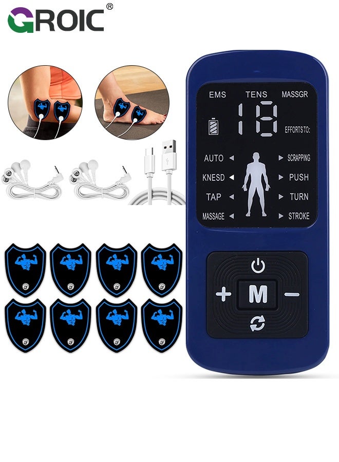 GROIC TENS Machine, Recovery Muscle Stimulator, Back Pain Relief, Sciatica, Neck, Shoulder, Muscle Pain, Electric Massager, Digital TENS Machine with Multiple Customizable Modes, TENS Muscle Stimulator - Image 1