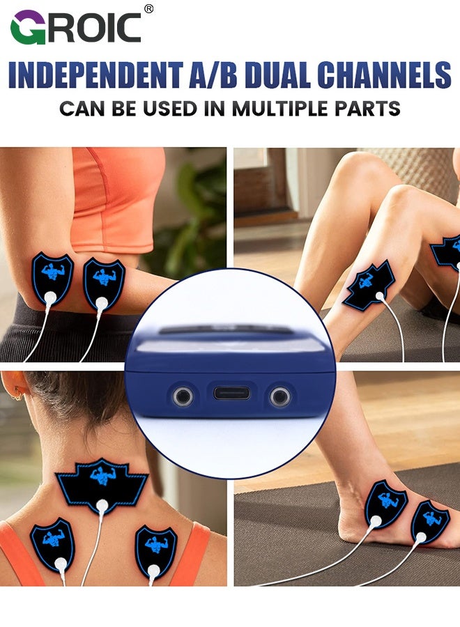 GROIC TENS Machine, Recovery Muscle Stimulator, Back Pain Relief, Sciatica, Neck, Shoulder, Muscle Pain, Electric Massager, Digital TENS Machine with Multiple Customizable Modes, TENS Muscle Stimulator - Image 3