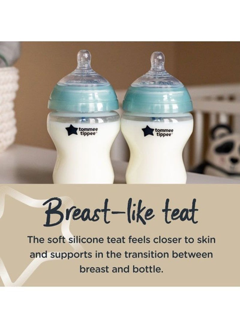 tommee tippee Newborn Baby Bottle Starter Kit, Slow-Flow Breast-Like Teats And Unique Anti-Colic Venting System, Mixed Sizes - Image 5