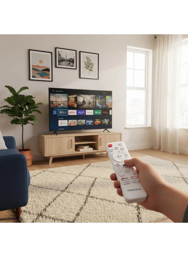 بورودو جهاز بث تلفزيوني ذكي من بورودو بدقة 4K يعمل بنظام أندرويد 14، مزود بتقنية واي فاي مزدوجة النطاق ومنفذ HDMI. - Image 2