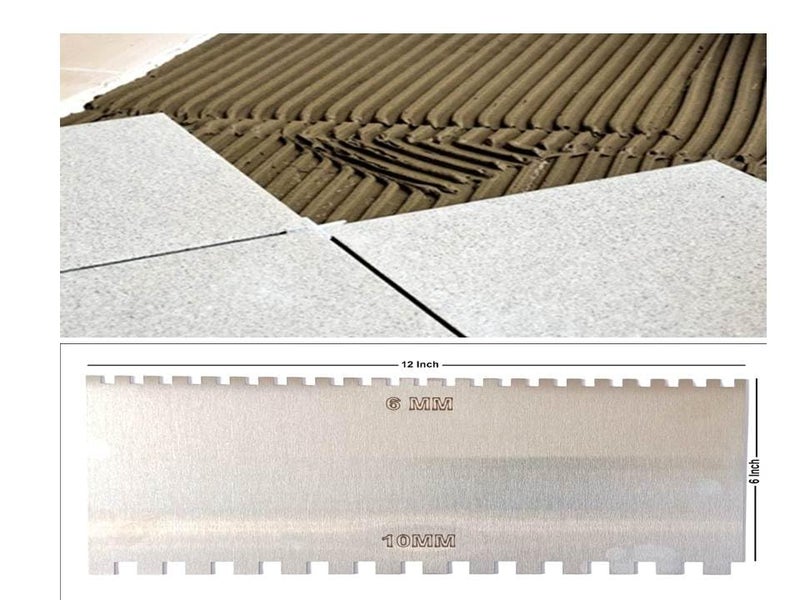 MD Style Notch Metal Trowel For Fixing Tiles, Granite, Marble (6MM & 10MM) (6x12 INCH) - Image 4
