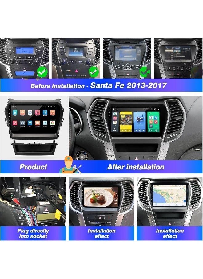 فيريكس شاشة ستيريو سيارة أندرويد هيونداي سانتا في IX45 2013-2017 تدعم Apple Carplay Android Auto لاسلكي واي فاي DSP راديو بلوتوث كاميرا عالية الدقة متضمنة واجهة سريعة 2 جيجا بايت رام 32 جيجا بايت روم  - Image 3