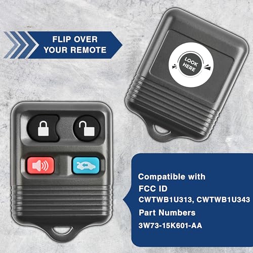 KeylessOption Key Fob for 1995 1996 1997 1998 1999 2000 2001 2002 2003 2004 2005 2006 Ford Crown Victoria Mercury Lincoln Mark VIII Car Remote, 4-Button CWTWB1U313, Programming Guide Included - Image 4