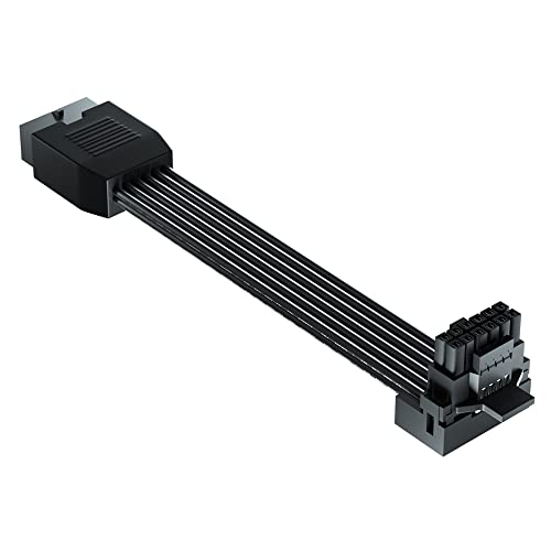 JOYJOM PCI-e 5.0 12VHPWR 16 Pin Right Angle Adapter Female to Male Extension Cable, 16AWG 600W 12VHPWR 90 Degree Adapter for Graphic Card GPU 12+4pin RTX 3090Ti 4070Ti 4080 4090 (Type B) - Image 1