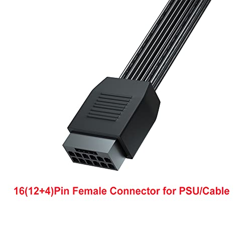 JOYJOM PCI-e 5.0 12VHPWR 16 Pin Right Angle Adapter Female to Male Extension Cable, 16AWG 600W 12VHPWR 90 Degree Adapter for Graphic Card GPU 12+4pin RTX 3090Ti 4070Ti 4080 4090 (Type B) - Image 4