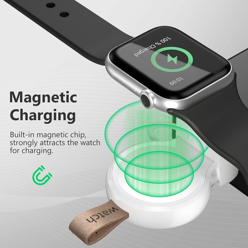 Newdery 𝟐𝟎𝟐𝟒 𝐔𝐩𝐠𝐫𝐚𝐝𝐞𝐝 for Apple Watch Wireless Charger 2 Pack, Portable iWatch Charger, Travel Cordless Charger, Magnetic Wireless Charging Compatible for Apple Watch 10/Ultra/9/8/7/6/5/4/3/2/1/SE - Image 3