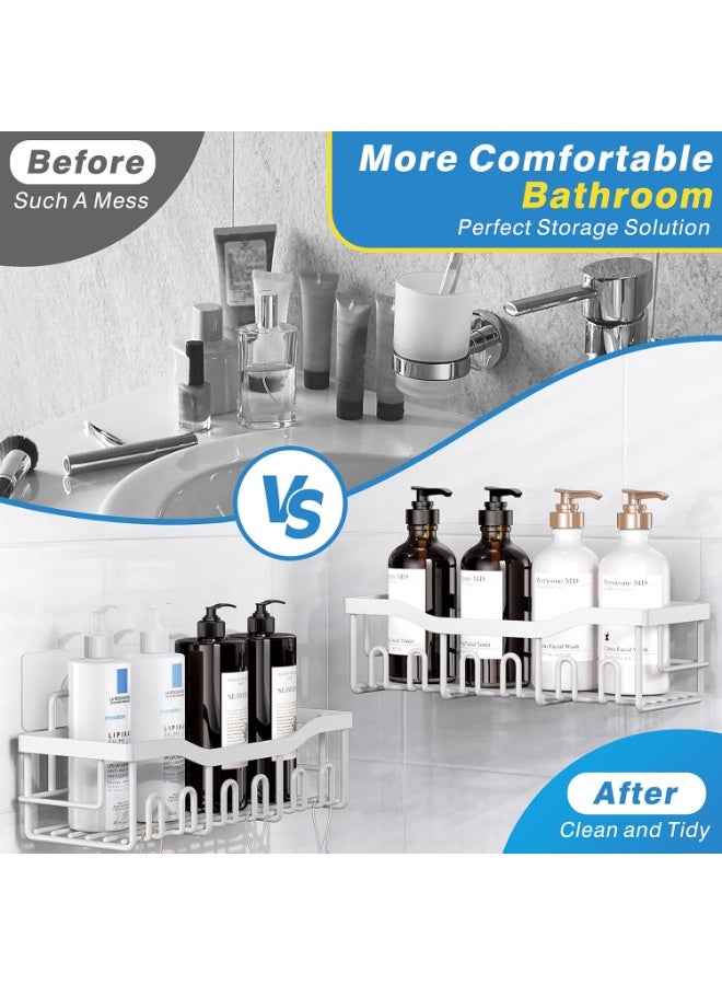 Shower Caddy 5 Pack,Adhesive Shower Organizer for Bathroom Storage&Home Decor&Kitchen,No Drilling,Large Capacity,Rustproof Stainless Steel Bathroom Organizer,Shower Shelves for Inside Shower - Image 2