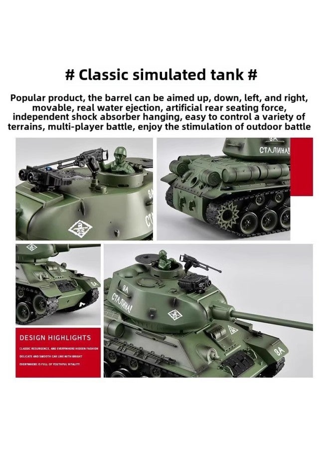 Oversized Tiger Remote Control Tank Toy Professional Boy Electric Cannon Alloy Model Car Crawler-Color: Simulated Crawler/proportional Throttle, Smoking Can Emit Water Bombs/barrel Lifting-Specifications: A Set Of Batteries + Remote Control Batteries + High-end Gift Box  - Image 5