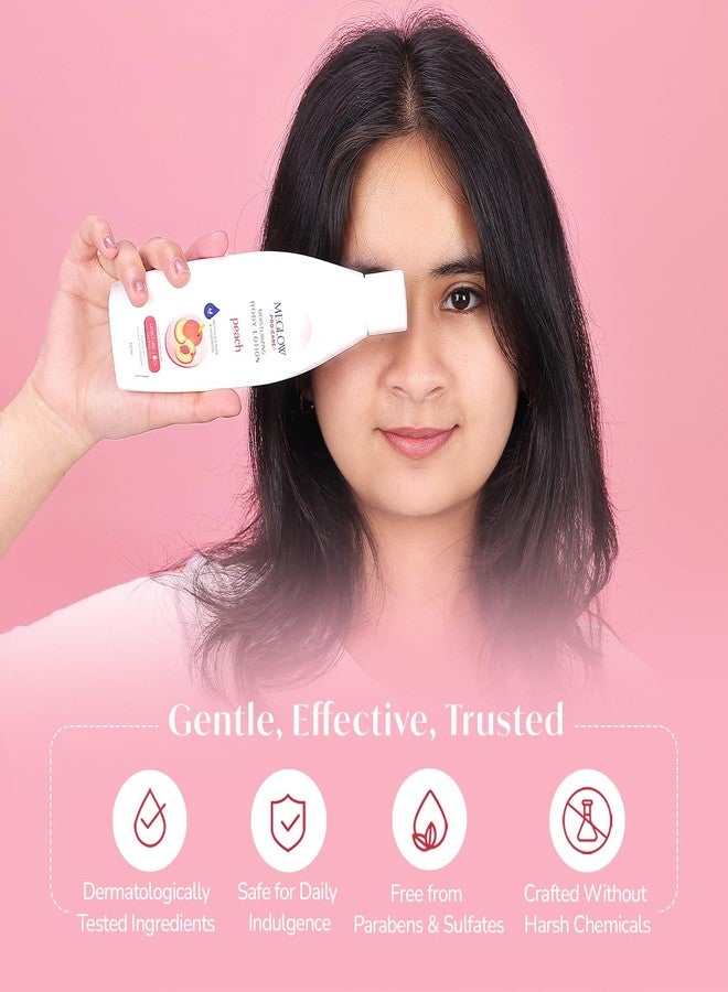 Meglow Pro-Care Moisturizing Body Lotion | Refreshing Peach Body Moisturizer for Women & Men | Hydrating Lotion for All Skin Types- 150ml Pack of 2 - Image 5