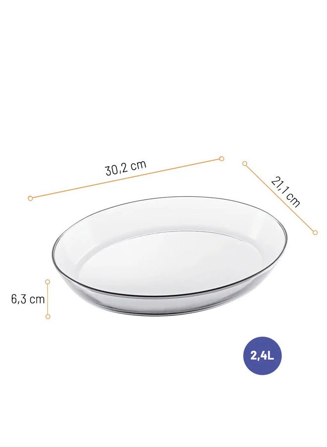 Marinex 3-Piece Oval Glass Bakeware Pan Set Clear; Small 2.4L, Medium 3.2L, Large 4L (Made in Brazil)  - Image 5