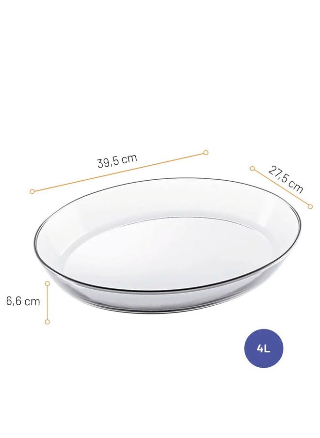 Marinex 3-Piece Oval Glass Bakeware Pan Set Clear; Small 2.4L, Medium 3.2L, Large 4L (Made in Brazil)  - Image 3