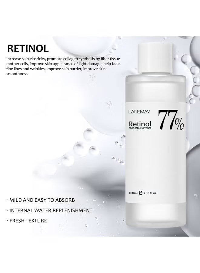 LANEMAY Retinol Pore Refining Toner | 77% High-Activity Retinol Complex Essence: Quick Hydration × Smooth Fine Lines × Even Skin Tone – One Bottle Unlocks Bouncy, Hydrated, Radiant Skin - Image 2