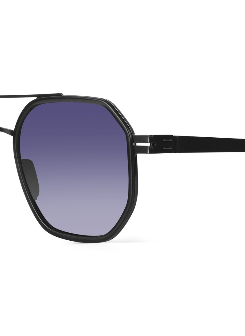 Woggles Grey Polarized Hexagonal Sunglasses  - Image 3