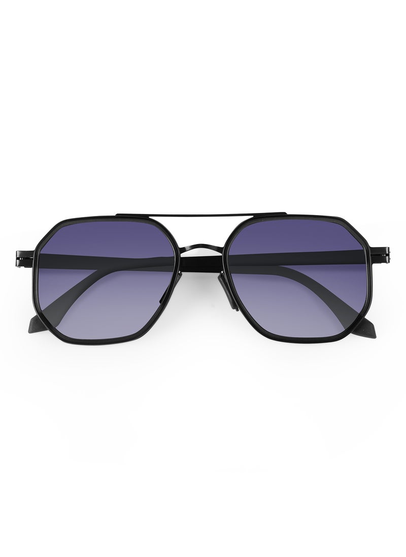 Woggles Grey Polarized Hexagonal Sunglasses  - Image 2
