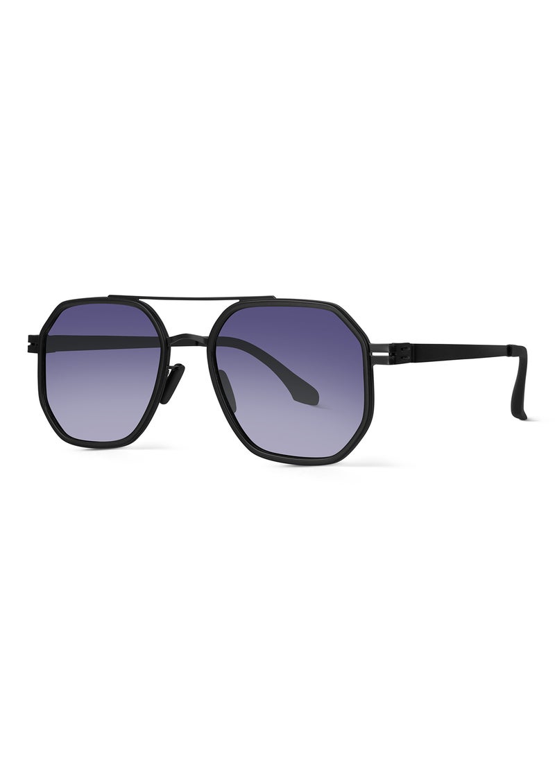 Woggles Grey Polarized Hexagonal Sunglasses  - Image 4