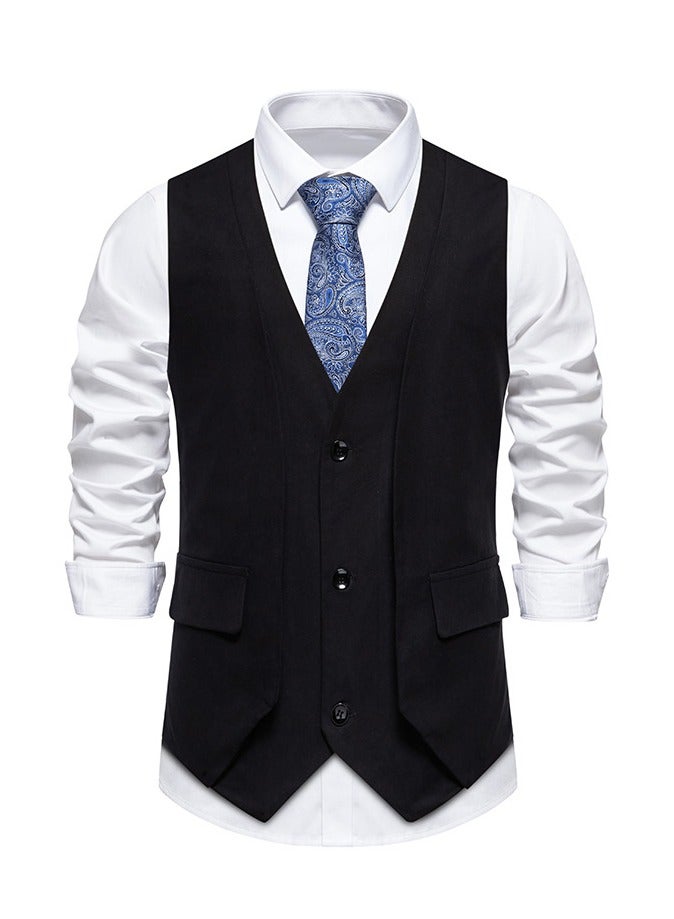 KUYING New Retro V-Neck Fake Two Piece Vest  - Image 1