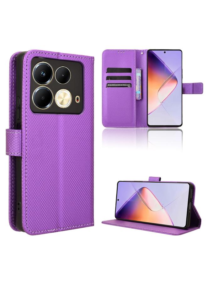 زبون جراب لهاتف Infinix Note 40 4G مصنوع من الجلد بتصميم ماسي - Image 1