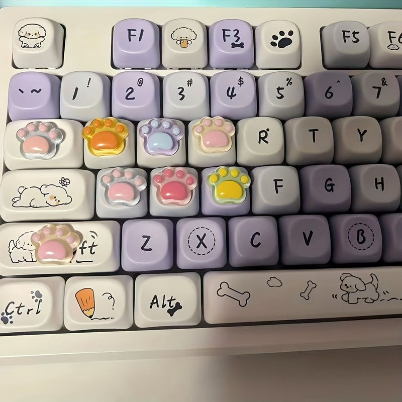 8pcs Assorted Cat Paw Keycap Stickers Keyboard Decoration Accessories - Image 2