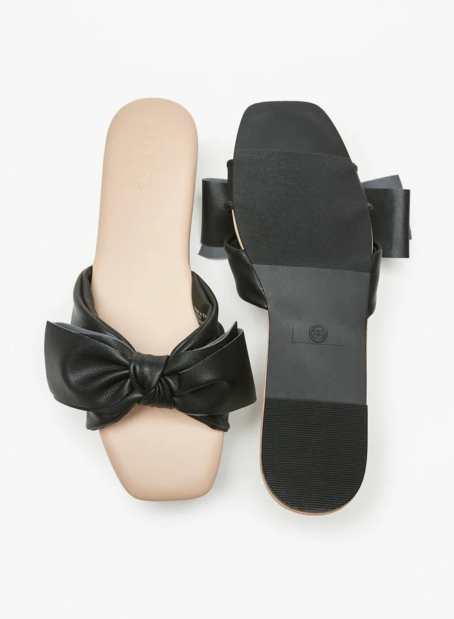 Celeste Women'S Bow Accent Slip-On Flat Sandals