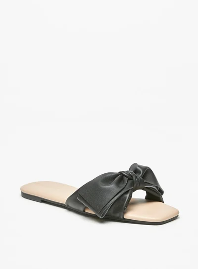 Celeste Women'S Bow Accent Slip-On Flat Sandals