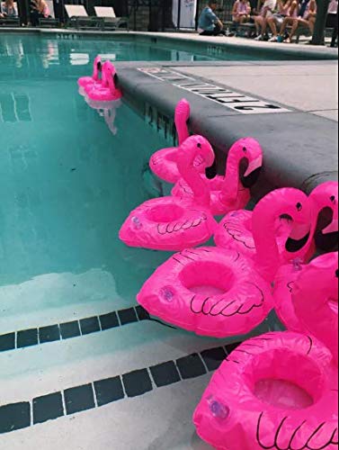 Supoice Inflatable Floating Flamingo Drink Holder 12 Pack Swimming Pool Float Coasters Coke Cup Holder for Beverage Cans Cups & Bottles - Fun Kid & Adult Pool Party … - Image 5