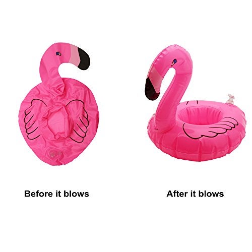 Supoice Inflatable Floating Flamingo Drink Holder 12 Pack Swimming Pool Float Coasters Coke Cup Holder for Beverage Cans Cups & Bottles - Fun Kid & Adult Pool Party … - Image 3