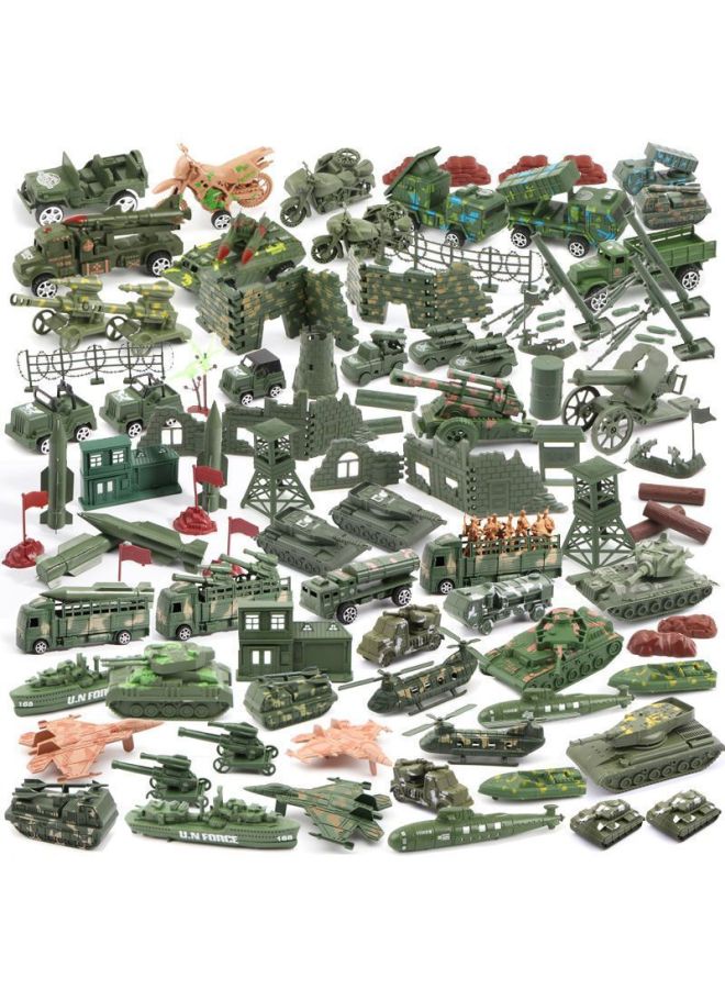 Loquat Children's Military Soldier Soldier Soldier Model Toy Set World War Ii Tank Missile Military Tank Aircraft Carrier Fighter-Color:Venue Obstacles (send 10 Minions) - Image 2