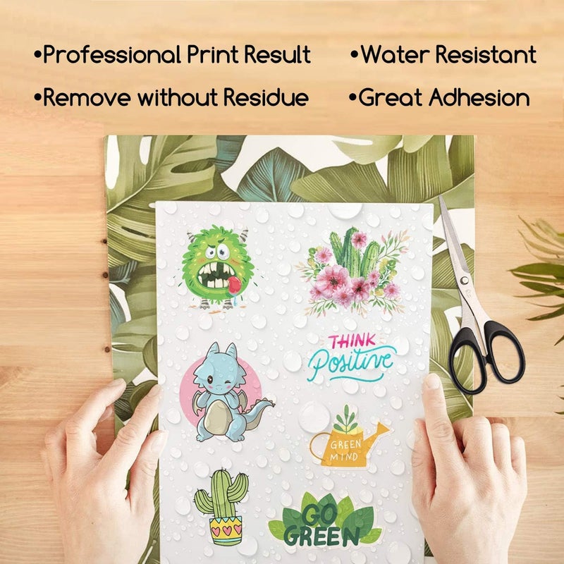 A-SUB 55 Sheets Vinyl Sticker Paper for Inkjet Printer - Glossy Printable Vinyl 8.5x11 Inch Waterproof Sticker Paper for DIY Any Decal You Like - Image 2