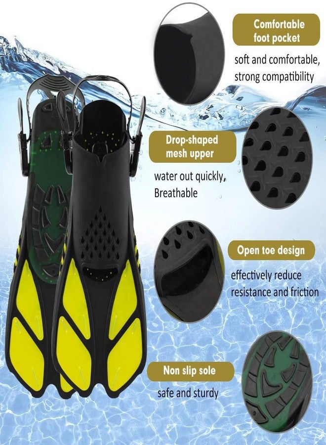 Sugaroom Swim Fins Open Heel, Adjustable Snorkel Fins Diving Fins with Mesh Bag, Snorkeling Gear Flippers Travel Size Short Flippers for Lap Swimming Scuba Dive Adult Men Women Kids - Image 3