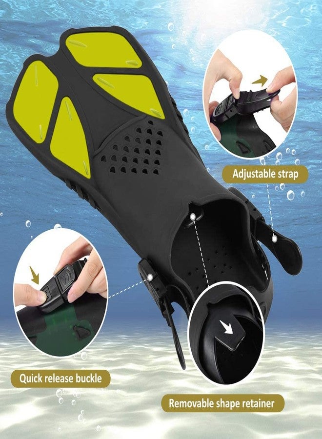 Sugaroom Swim Fins Open Heel, Adjustable Snorkel Fins Diving Fins with Mesh Bag, Snorkeling Gear Flippers Travel Size Short Flippers for Lap Swimming Scuba Dive Adult Men Women Kids - Image 4