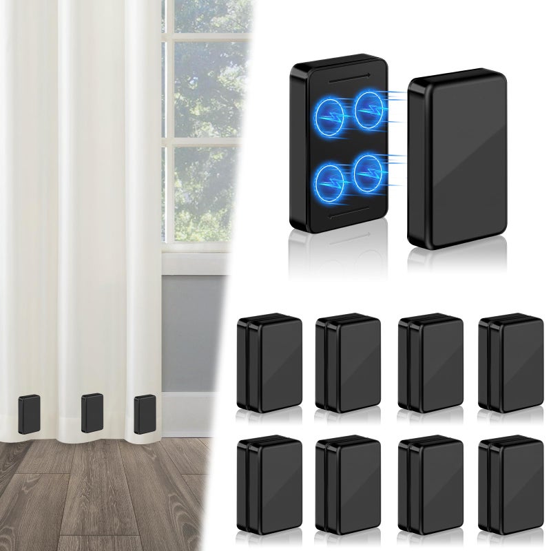 ANGAR 16pcs Outdoor Curtain Weights, Upgraded Heavier-Duty Waterproof Curtain Magnets Weights Outdoor, for Home Patio Drapery, Shower, Flags, Tablecloth to Stop Heavy Wind, Black - Image 1