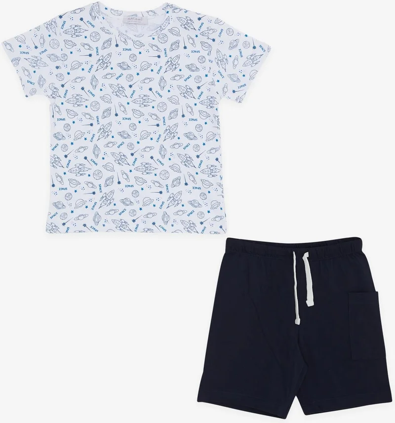 Macawi Breeze Girls & Boys Boy Shorts Set Space Themed 1.5-5 Years, White