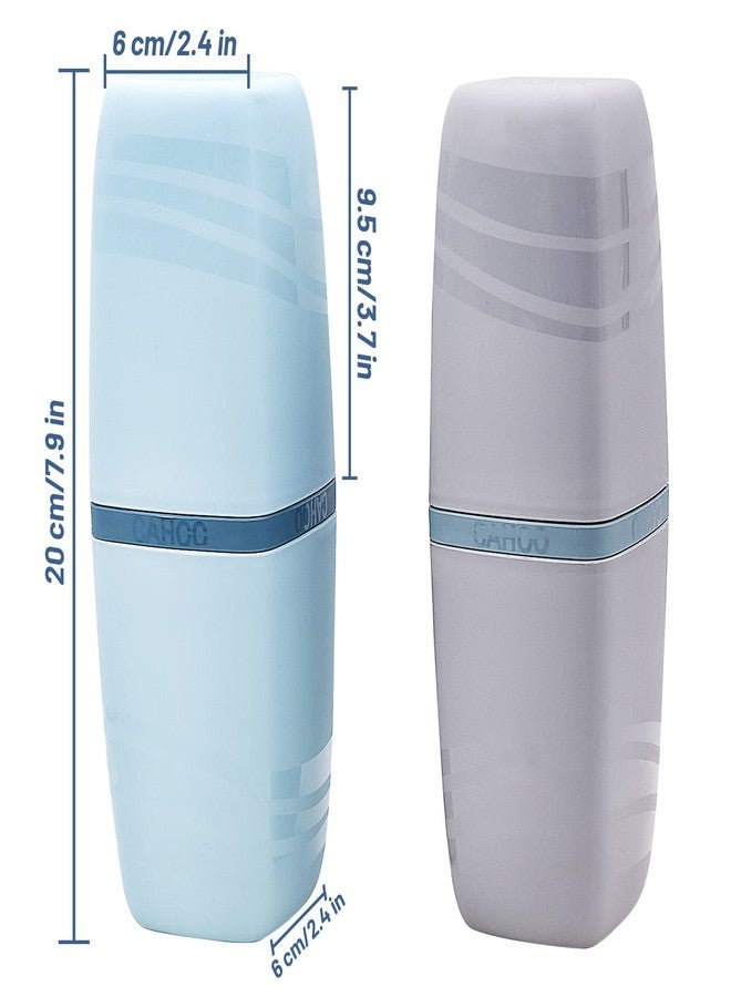 BLLREMIPSUR 2 PCS Travel Toothbrush Case, Portable Multifunctional Toothbrush Holder, Toothbrushes Toothpaste Separate Storage Wash Cup for Business Trip, Camping - Image 2