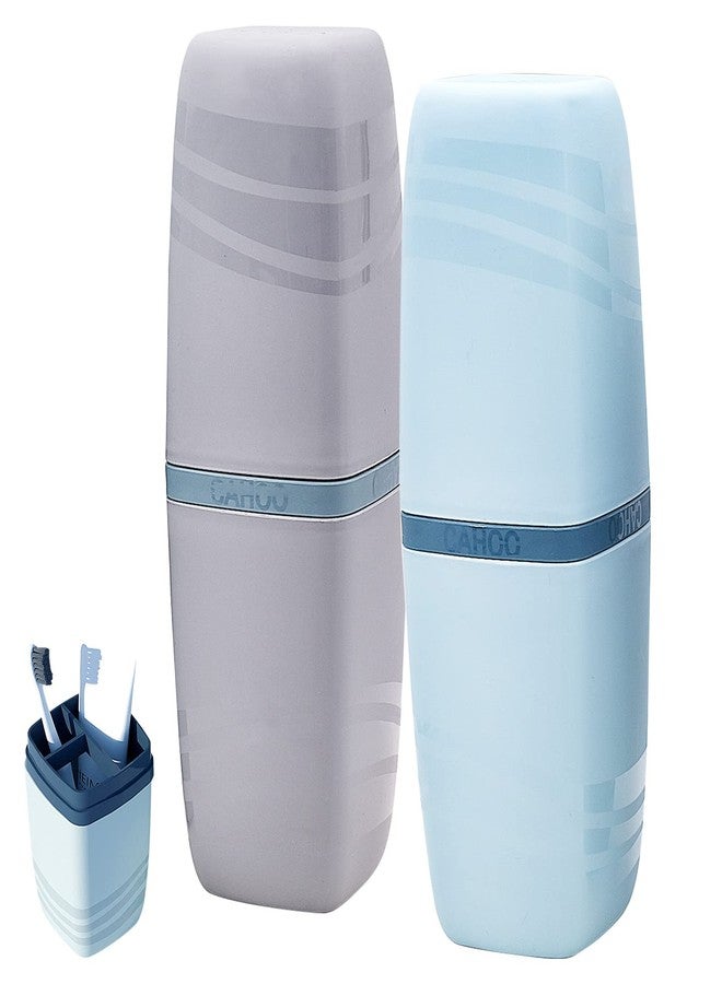 BLLREMIPSUR 2 PCS Travel Toothbrush Case, Portable Multifunctional Toothbrush Holder, Toothbrushes Toothpaste Separate Storage Wash Cup for Business Trip, Camping - Image 1