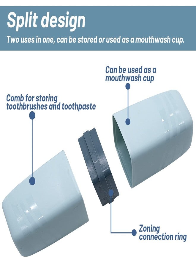BLLREMIPSUR 2 PCS Travel Toothbrush Case, Portable Multifunctional Toothbrush Holder, Toothbrushes Toothpaste Separate Storage Wash Cup for Business Trip, Camping - Image 4