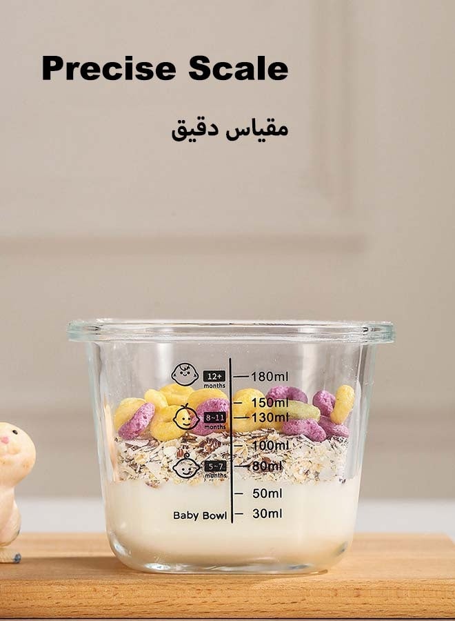 بيت التكنولوجيا 4 قطع حاويات زجاجية لطعام الأطفال، علب تخزين طعام الرضع مقاومة للتسرب، حاويات صغيرة للوجبات الخفيفة مع أغطية، آمنة في الميكروويف وغسالة الصحون والثلاجة - Image 2
