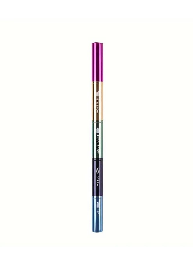 Goolsky - 4-In-1 Makeup Brush Soft Bristle Brush For Eyeshadow, Lip, Eyebrow, And Eyelash Brushes For Portable Travel - Travel Makeup Brush Set, Metal Handle - Image 1
