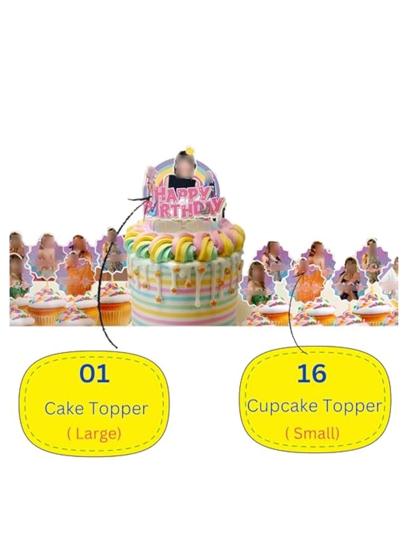 Zikra 36Pcs Birthday Party Decorations, Theme Cake Topper, Birthday Balloons, CupCake Topper, Birthday Banner, Birthday Party Supplies - Image 5