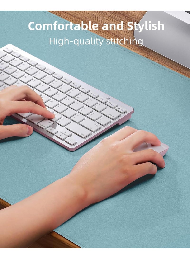 Leather Desk Pad Protector, Large Mouse Pad and Office Desk Mat, Non-Slip PU Leather Desk Blotter, Waterproof Laptop Desk Pad, Writing Pad for Office and Home – Teal, 31.5" x 15.7" - Image 3