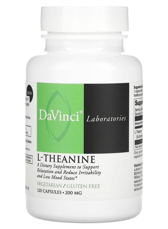 DaVinci Laboratories L-Theanine 200 mg 120 Capsules - Image 1