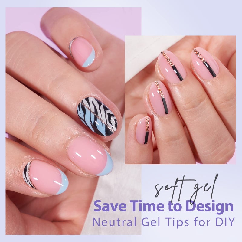 BTArtbox XCOATTIPS Natural Nail Tips - Extra Short Almond Press On Nails Pink, Long Lasting Soft Gel Nails False Nail, Soak Off Acrylic Fake Nails Extensions for Nail Art DIY - Image 5