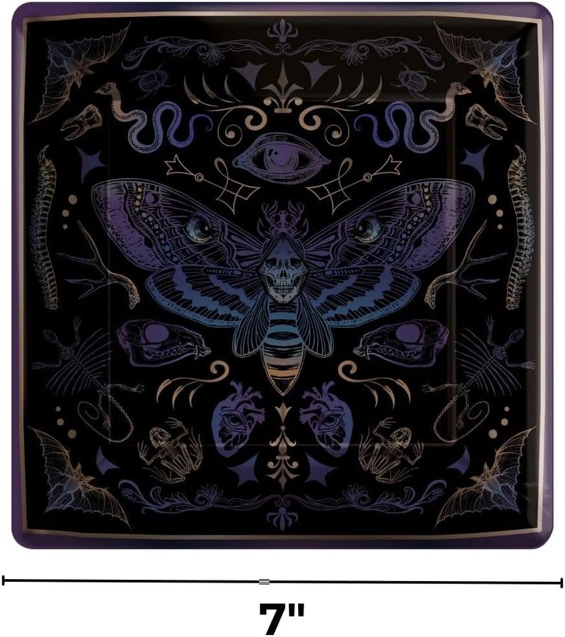 Amscan Dark Academia 7 Square Plates - Image 3